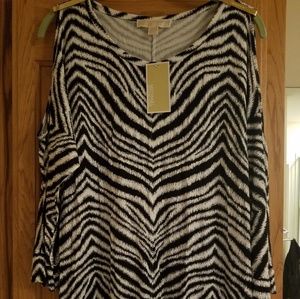 NWT!  MICHAEL KORS zebra print top